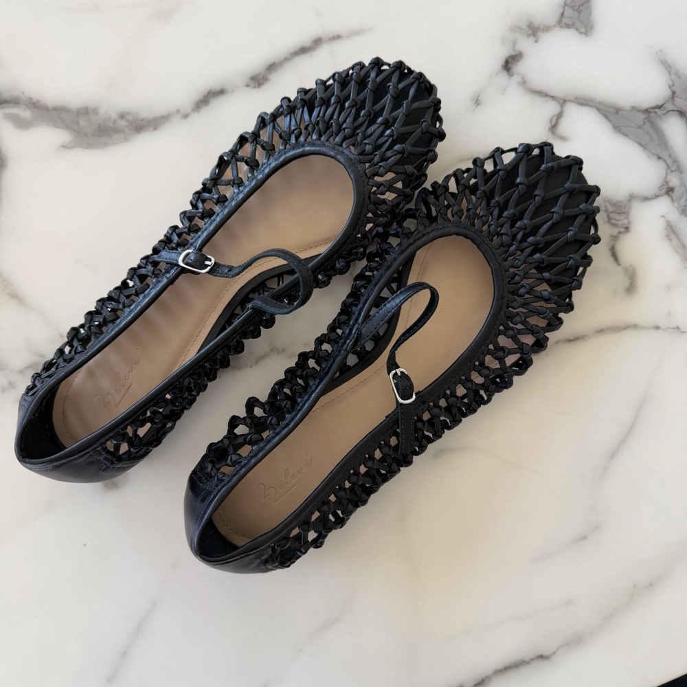 22élevé leather hand-woven ballet flats 38